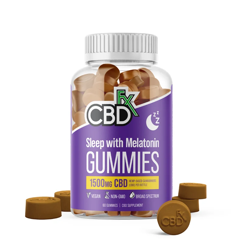 CBDfx CBD Gummies for Sleep with Melatonin – 60 Count | 1500mg CBD (Broad Spectrum, THC-Free)